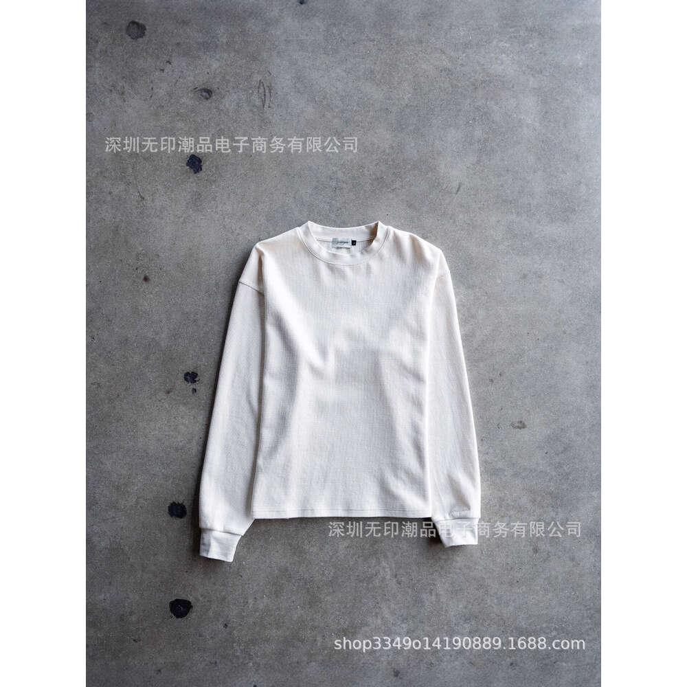 Fashion Loose Unisex 3D Letter Embroidery Autumn Waffle Pullover Top