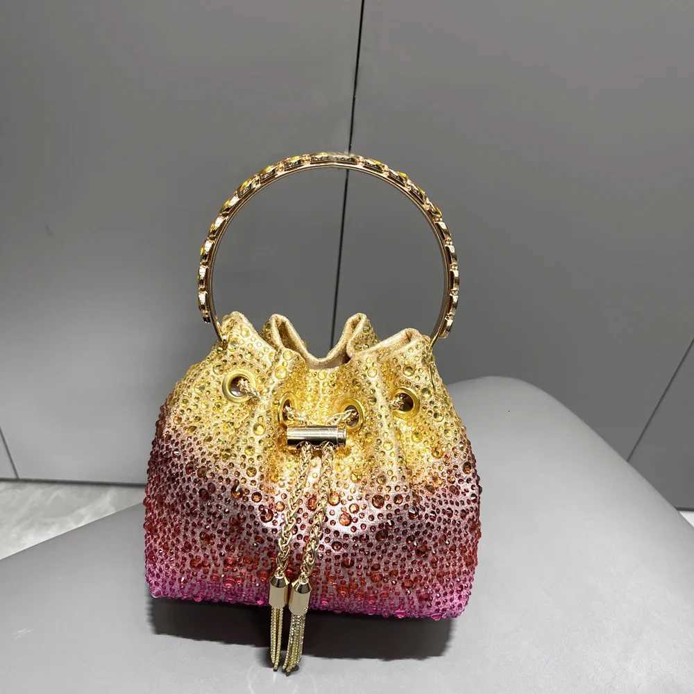 Handle Rhinestones Evening clutch Bag Purses and handbag Designer shoulder bag Shiny Crystal Clutch purse bucket bag H251027