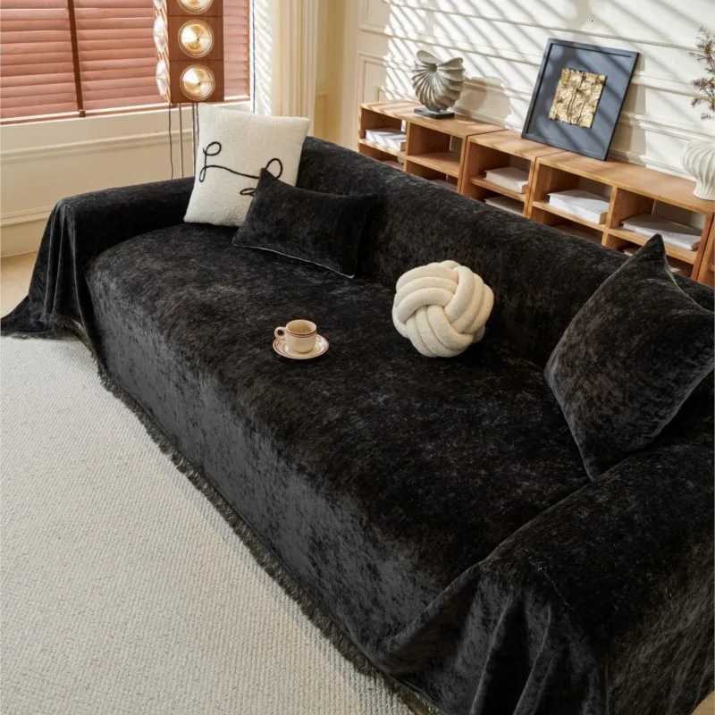 Sofa Covers Chenille Sofa Mats Throw Blankets Mats housses de canap Allseason Camping Picnic Blanket Sofa Cover Solid Color C251028