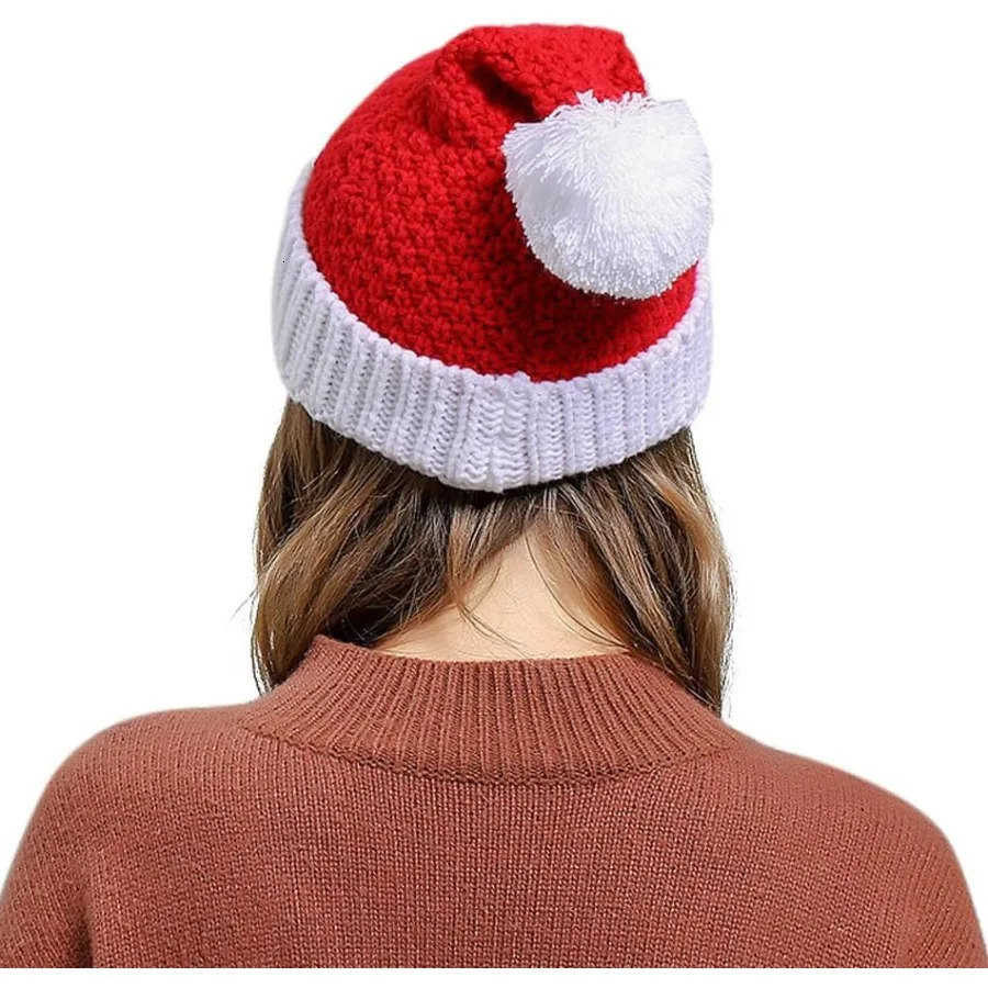 Festive Christmas Santa Hat for Adult Women Men Girl Boy Xmas Ski Knit Warm Hat Perfect for Holiday Parties Winter Outdoor Acti 251024