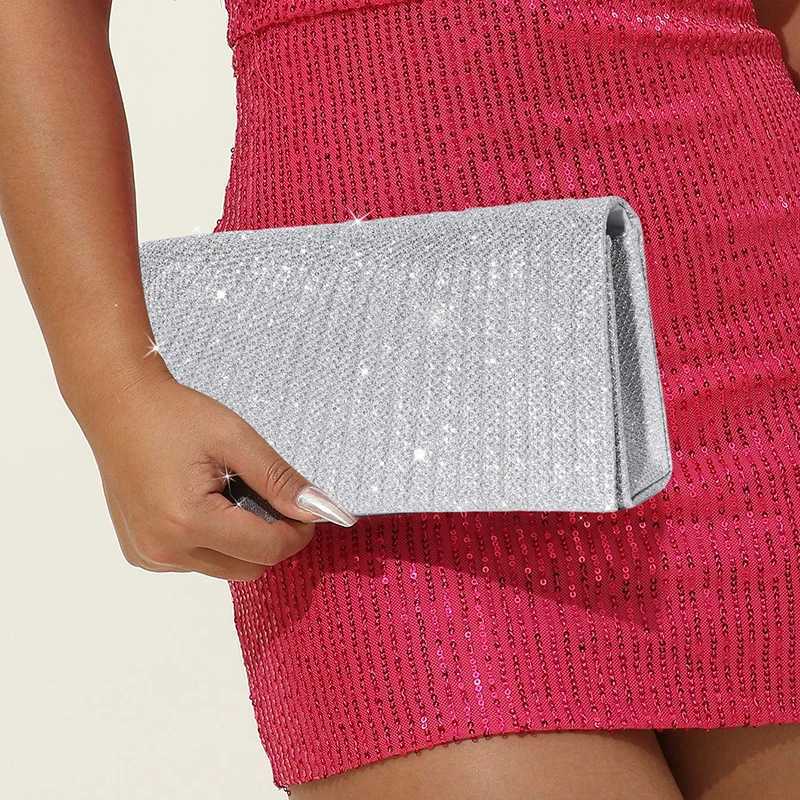 Womens Evening Shoulder Bag Bridal Clutch Party Prom Wedding Envelope Handbag Glitter Shiny Purses Sling Dating Dressy Bag H251027