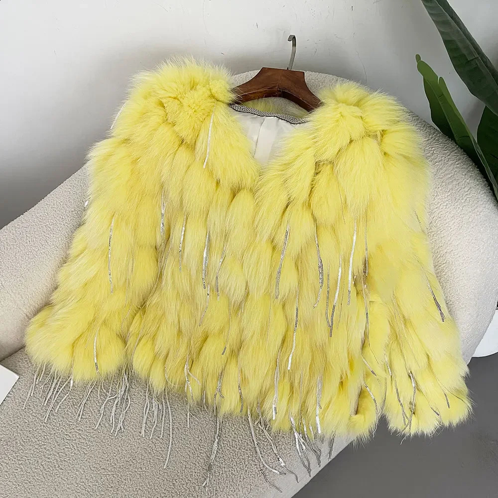 OFTBUY s Fox Fur Jackets Tassels Fashion Winter Warm Fur Women Coats Natural Fox Fur Coat Thick Jackets 251027