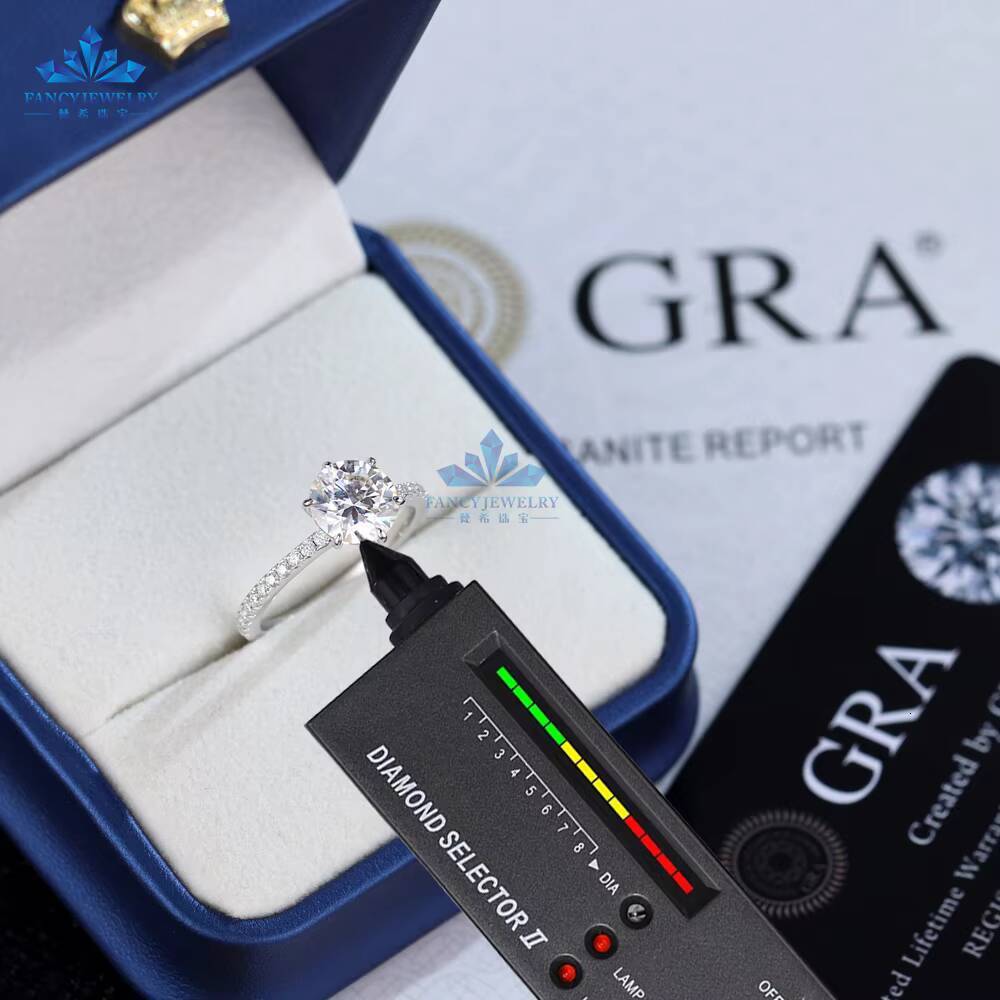 925 Sterling Silver Promise 1CT 2CT 3CT S925 Solitaire Halo Wedding Engagement Moissanite Ring for Women