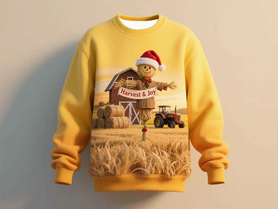 Sanrio Christmas Design 3D Crewneck Sweatshirt for Men Soft Warm Winter Pullover Holiday Themed Graphic Apparel Cozy Seasonal Wear L251028