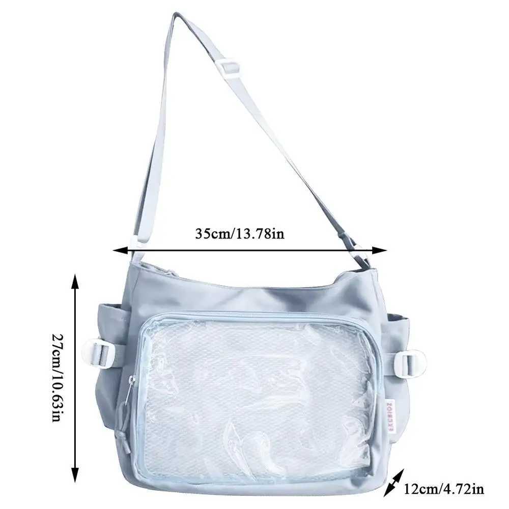 HOT Fashion Japanese Style Transparent Itabag Oneshoulder Crossbody Postman Bags Japanese Designer Preppy Handbag Purse 2025W251028