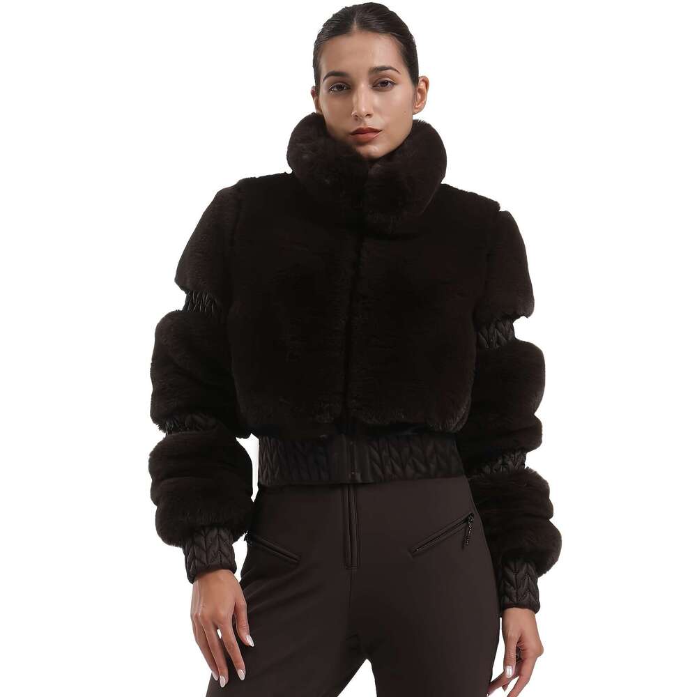 GSOU SNOW Women Ski Faux Fur Snowboard Coat Snow Jacket Winter Outdoor Warm