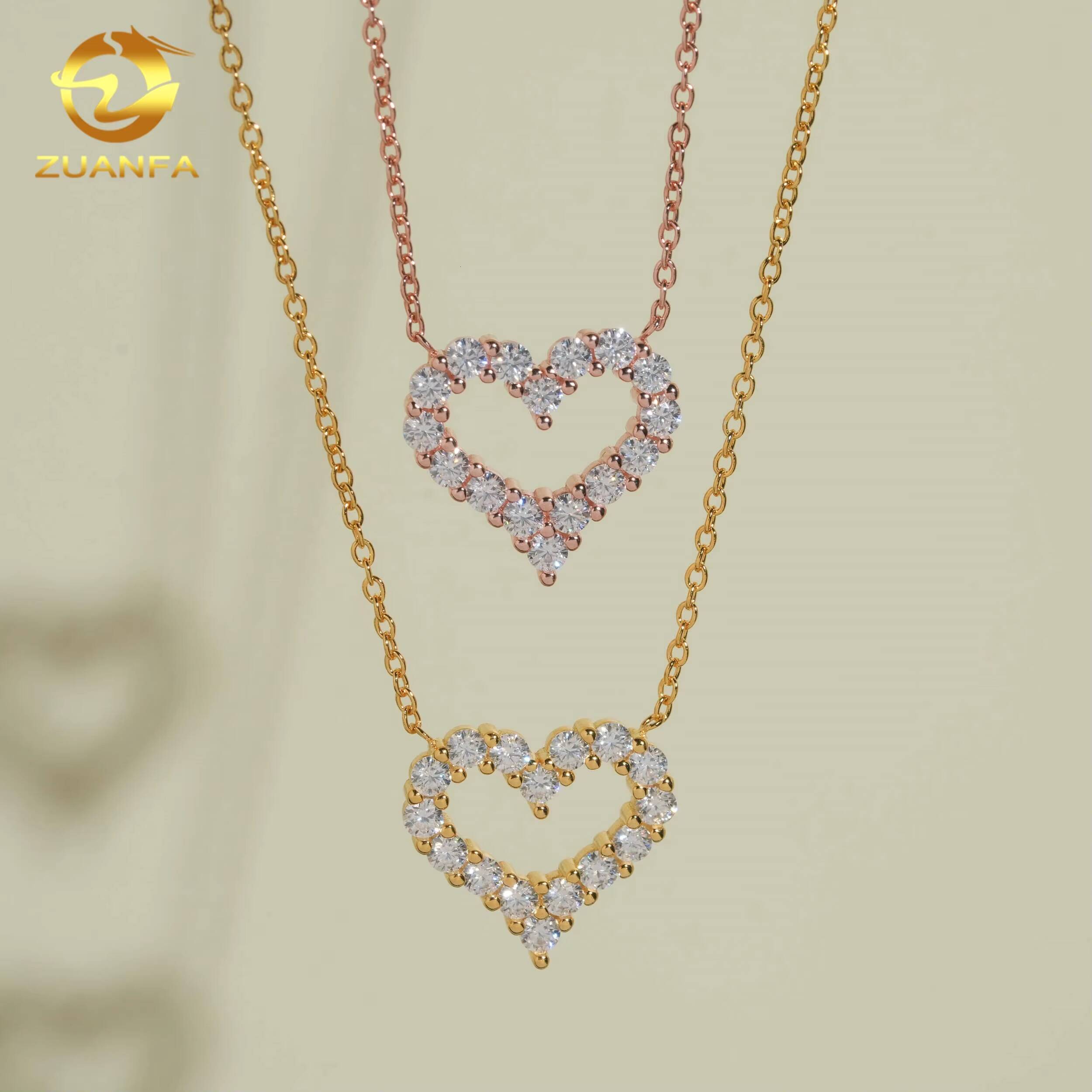 D Color VVS Miossanite Diamond Fine Jewelry Sterling Silver 925 Miossanite Custom Heart Pendant