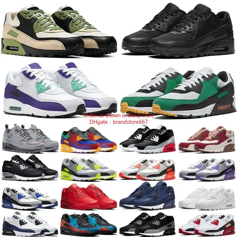 Designer 90 running shoes Triple Black White 90s sneakers chaussures Solar Flare Safety Orange Sail UNC Camowabb outdoor sport mens women trainers 36-45