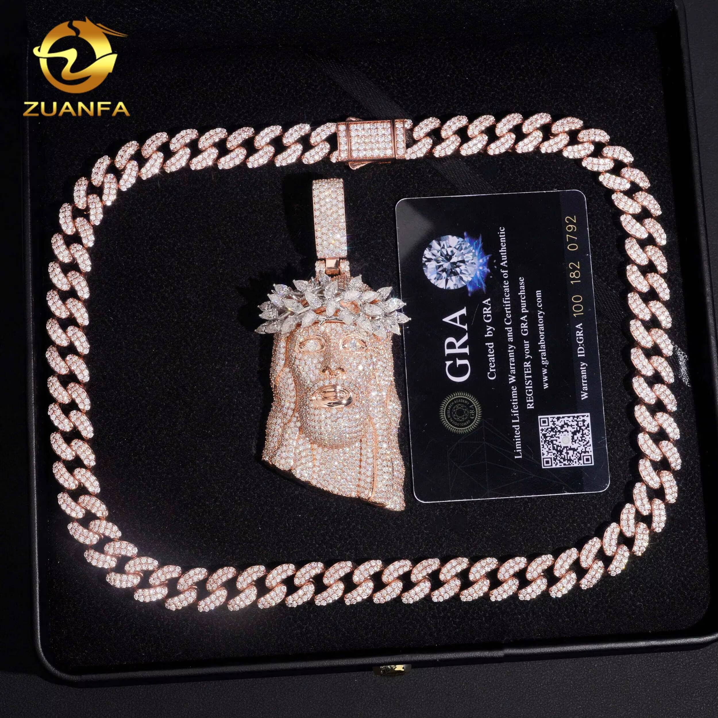 Jesus Pendant Moissanite Hip Hop Jewelry Iced Out Pendant 925 Sterling Silver Moissanite Custom Hip Hop Pendant