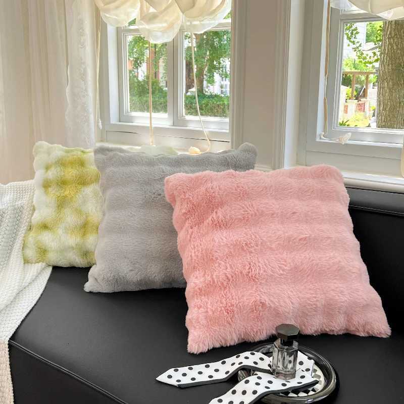 Pillow Case 50cmx50cm Modern Black White Throw Cover Light Luxury Retro Waist Cushion Cover Living Room Sofa Fluffy case C251028