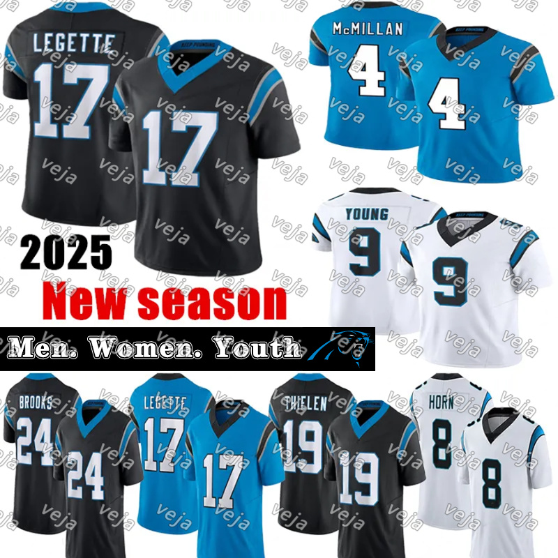 #17 Xavier Legette Football Jersey #4 Tetairoa McMillan Bryce Young Jaycee Horn Adam Thielen Jonathon Brooks Jadeveon Clowney Coker Chuba Hubbard Ikem Ekwonu jerseys