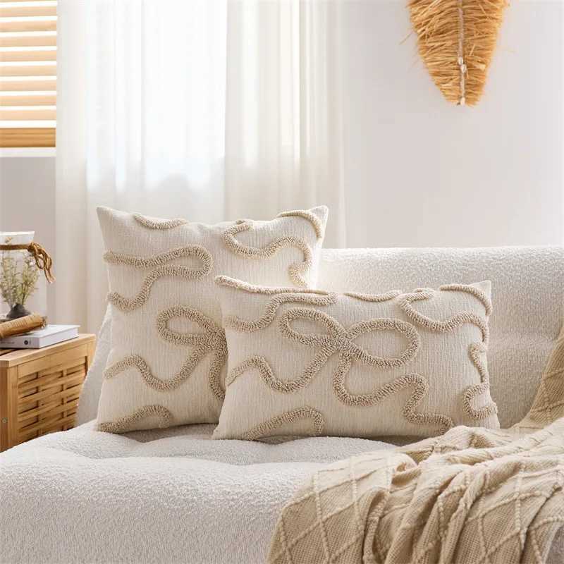 Pillow Case Bowknot Stripe Throw Cover Bay Window Waist Cushion Cover Light Luxury Decor Home Decoration case 30x5045x45CM C251028