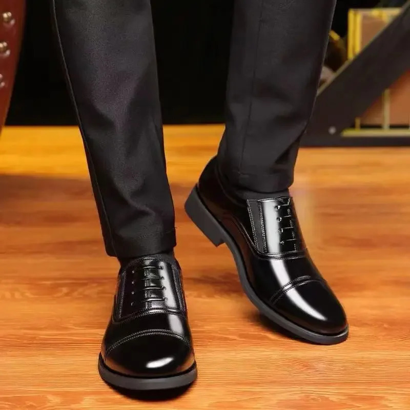 Social Shoe for Men Black Dress Shoes Man Business Spring Autumn Gentleman Elegant and Classic Legitimate Leather Suit Official 251028