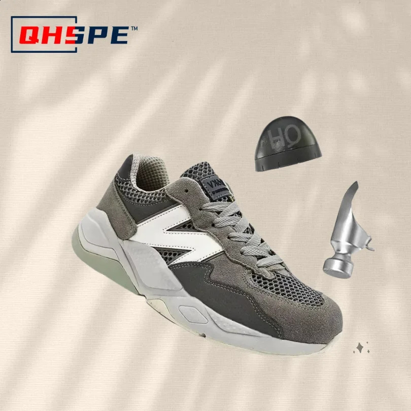 Mens anti smashing and piercing soft soled safety boots lightweight steel toe work shoes w251013