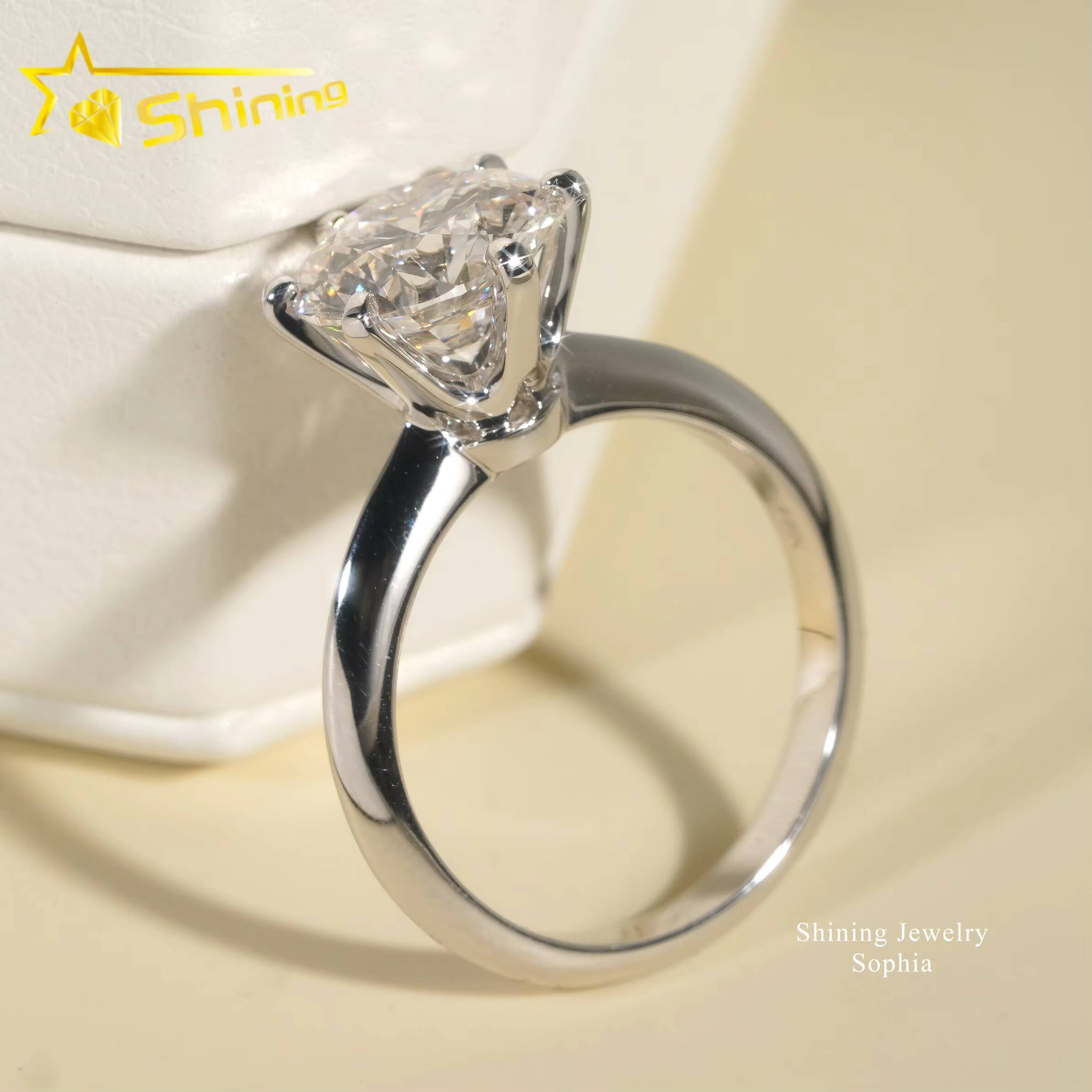 IGI Certificate 6 Prong Set Solitaire Design 14K Real Solid Gold 15carat Lab Grown Diamond Rings Women Engagement Ring