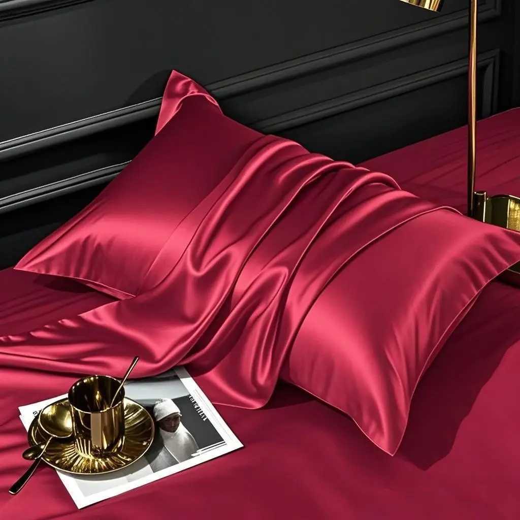 Pillow Case 2Pcs Lot Natural Mulberry Silk case Superior Quty Protect Hair Case Solid Color Bedding Case Cover C251028