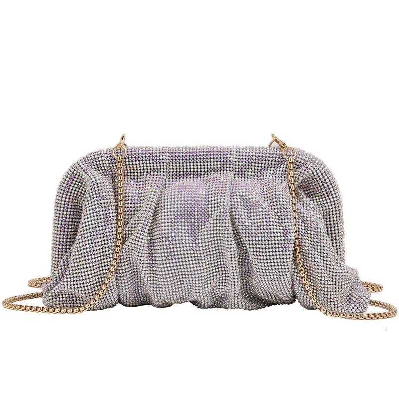 Shiny Rhinestone Evening Clutch Bags Women New Folds Crystal Clip Purses And Handbags Wedding Party Purse Day Clutches H251027