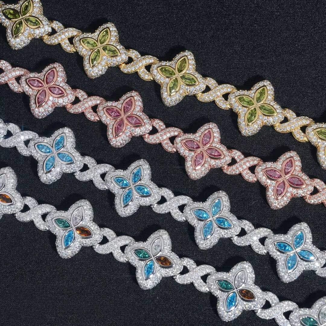 Wholesale Sterling Silver 925 Moissanite Pass Diamond Test Bracelets 18K Gold Plated Fine Jewelry