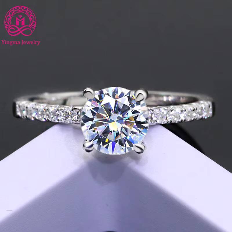 High End D VVS Lab Diamond White Gold 14K 18K Gold Jewelry Lab Grown Diamond Ring 1CT Solitaire Ring for Wedding Engagement
