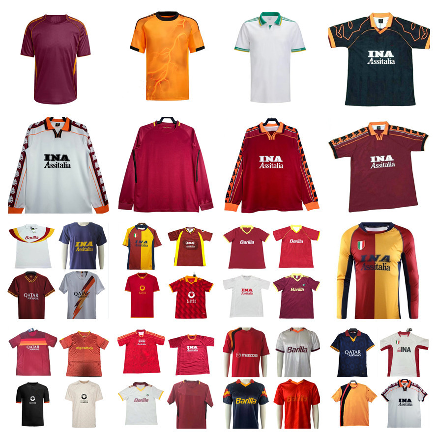 1992 1994 1998 1999 TOTTI ROMASE Retro soccer jerseys 89 90 91 92 94 95 96 98 99 00 01 02 04 05 06 14 15 17 18 BATISTUTA CASSANO STATUTO DE ROSSI maillot de foot football shirt