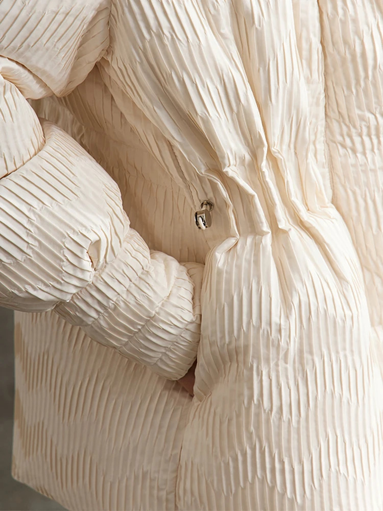 AMII Minimalist Duck Down Puffer Coat Women Winter Lightweight Stand Collar Lapel Warm Outerwear Jackets 12344052 251020