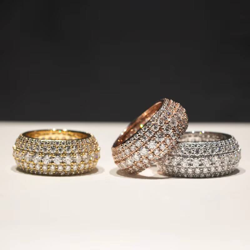 Hip Hop Ring Jewelry for Mens Luxury Moissanite S925 Silver Full Iced Out Band Champion Men Rings