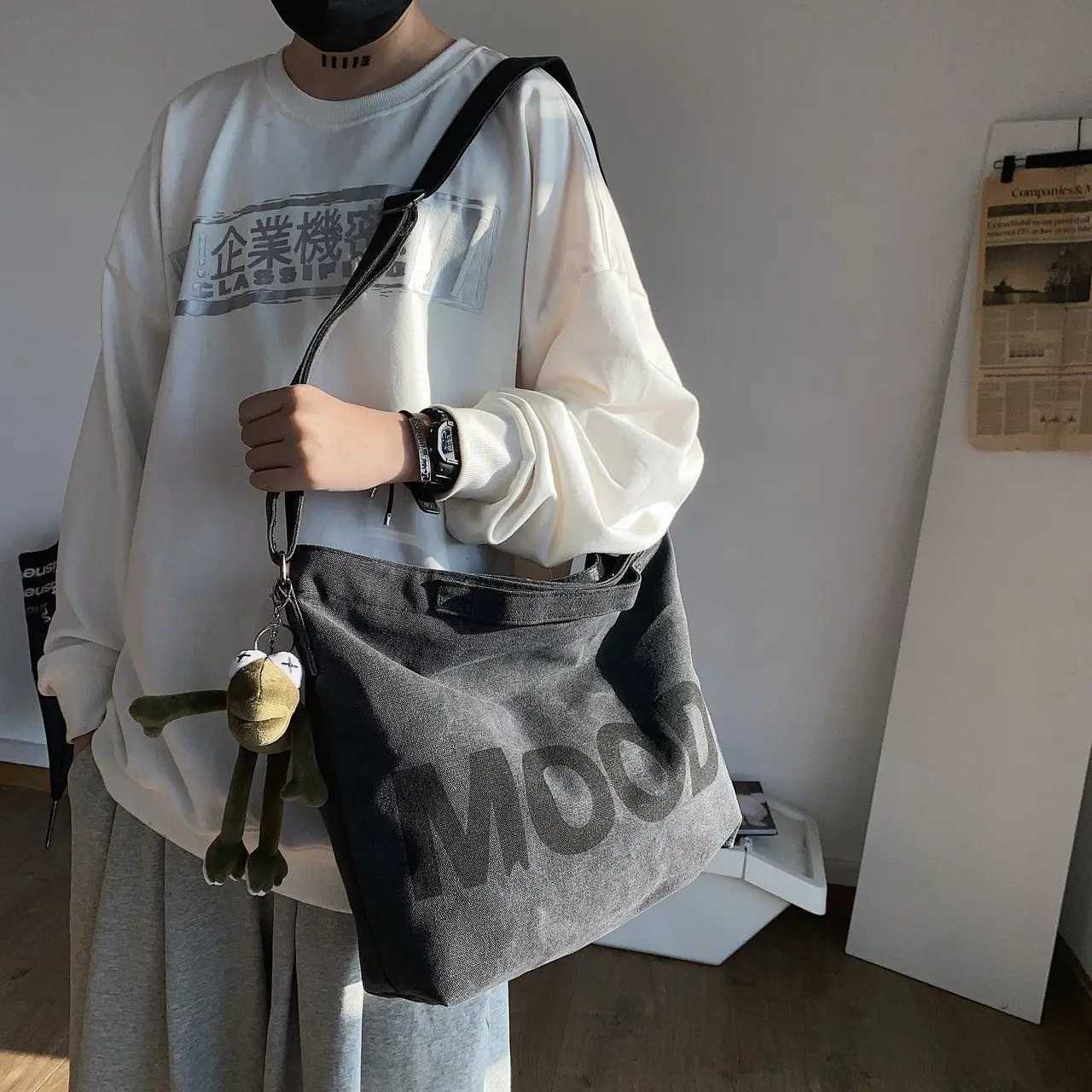 Upgrade Thicken Women Messenger Bag Large Capacity Canvas Women Crossbody Bags Female Student Korean All Matching Mood HandbagW251028