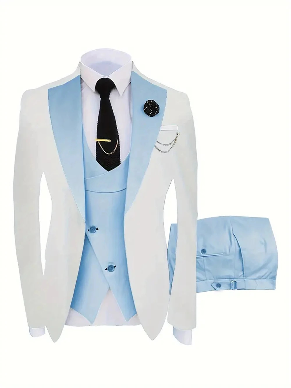 Fashion Mens Suits 3 Piece Groom men Slim Fit Wedding Prom Party Tuxedo Elegant Formal Events Dress Suit BlazerVestPant 251027