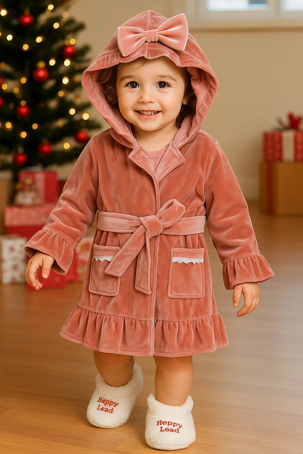 Christmas Family Xmas Children Boy Girl Pyjamas Dress Clothes Sets Customizing Velvet Long Sleeve Kid SleepwearPants Costumes 251023