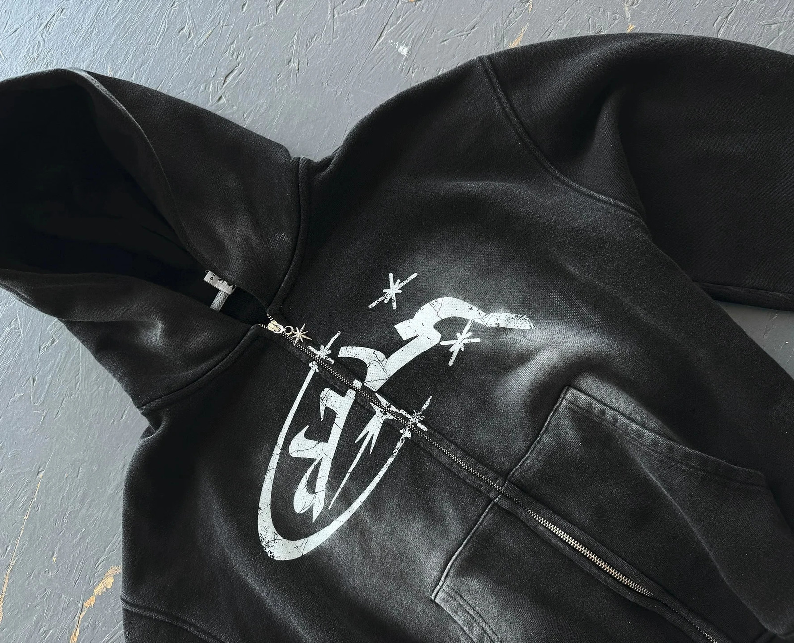 Fashion Vintage Print Zip Up Hoodie Y2k Harajuku Hip Hop Long Sleeve Coats Loose Hooded Sweatshirt Men and Women Streetwear 251027