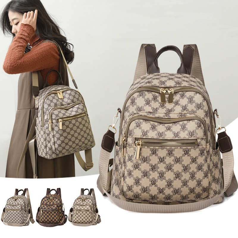 Designer Backpack 2025 Women's Monogram Backpack, Vintage Large Capacity Rucksack, Multi-Way Travel Backpack with Adjustable Straps Free Shipping