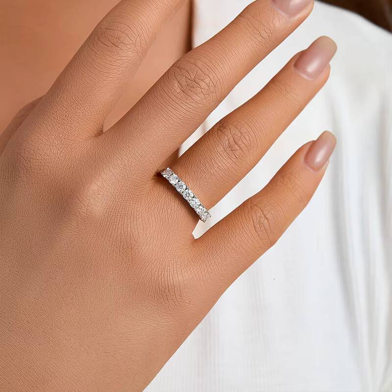 Wholesale Moissanite Ring 7 Stones 925 Sterling Silver High Quality Exquisite Classic Jewelry Wedding Engagement Party