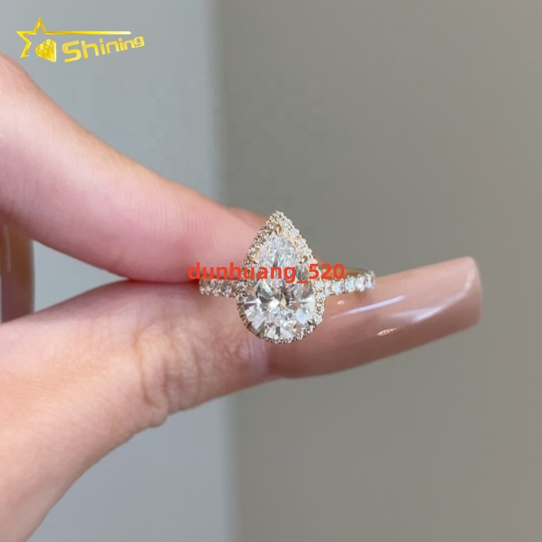 VVS D Color IGI Certificated Lab Grown Diamond 1CT Pear Cut Ring Engagement Ring 10K 14K Gold Gift for Women