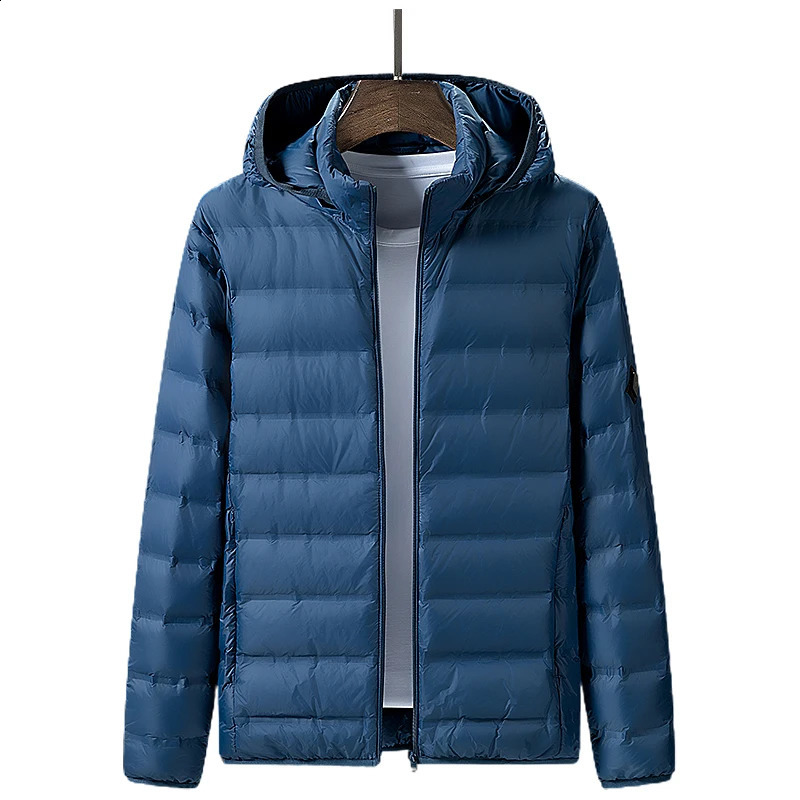 Men White Duck Down Jacket Winter Warm Hooded Windproof Puffer Detachable Hat Lightweight Casual High Quality Coat Male 251027