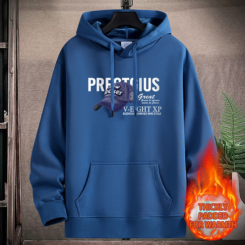 Autumn-Winter Thick Padded Pullover Hoodie for Teens Comfortable Loose Coat Design