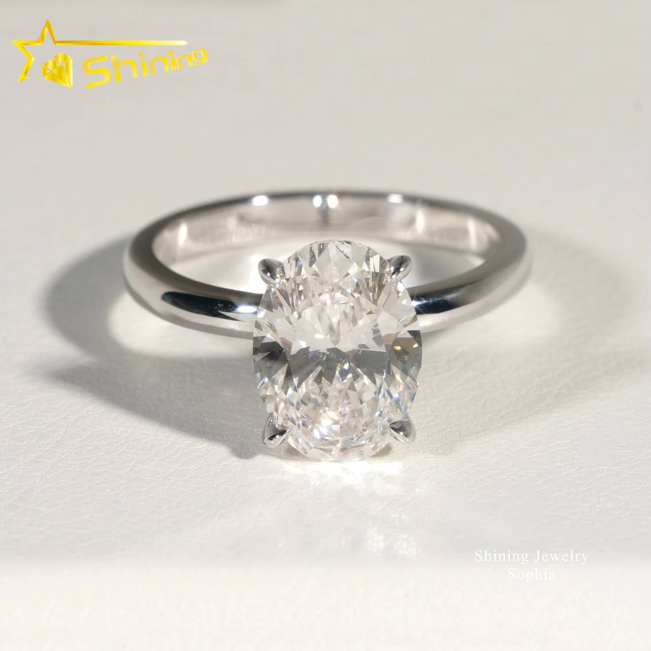 IGI Certificate 4 Prong Set Solitaire Design 18K Real Solid Gold 304carat Lab Grown Diamond Rings Women Engagement Ring