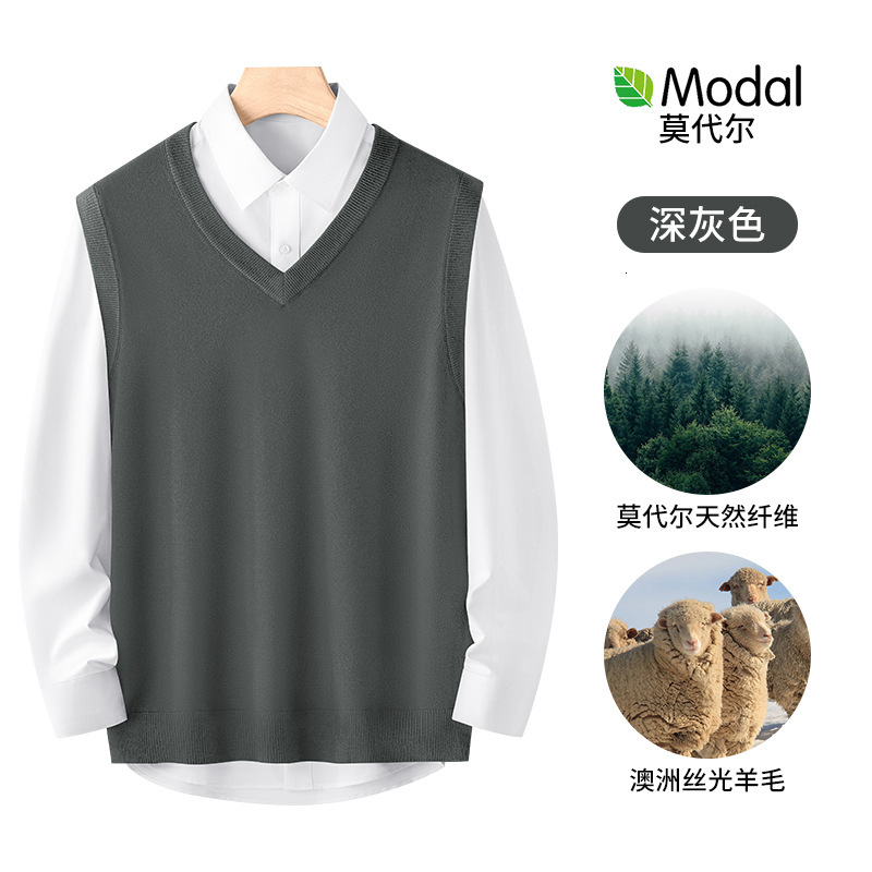 Thick Knitted Vest 2025 Autumn Winter Warm Vest Sweater Slim Designer Sweater Fit V-neck Knitwear