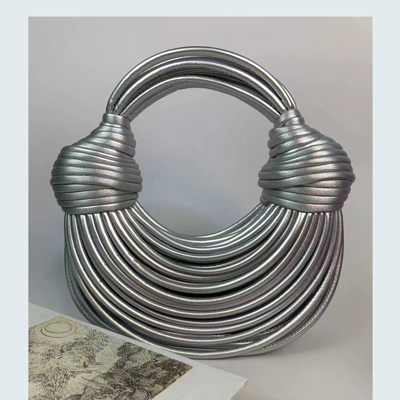 Luxury designer bag Handcrafted Designer Wristlet Bag: Luxurious Handwoven Knots Adjustable Noodle-Strap for Elegance Timeless Sophistication