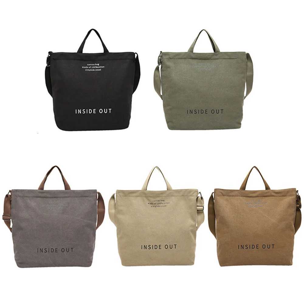 Large Capacity Commuter Canvas Bag Casual Shoulder Work Bag Crossbody Tote Bag Messenger Bag Laptop Bag with Adjustable StrapW251028