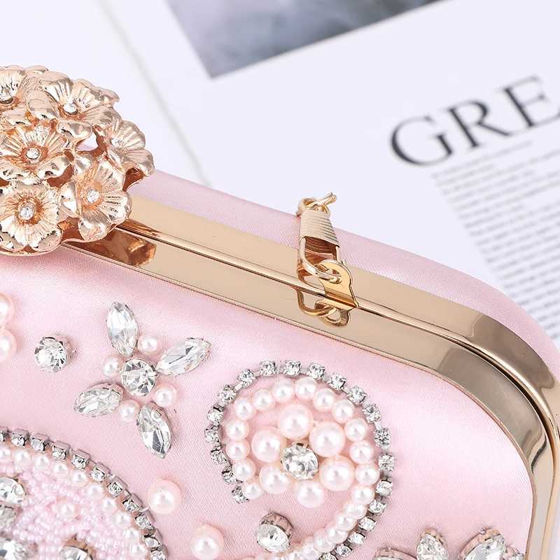 New Designer Gift Wedding Pink Embroidered Rhinestone Party Cute Evening Handbags Ladies Clutch Purse for Women Wedding party H2510271