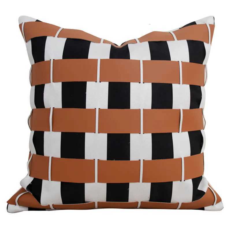 Pillow Case Modern Light Luxury Orange Geometric Splicing Cushion Cover Hotel Living Room Sofa Cover Home Decor Decorative case C251028