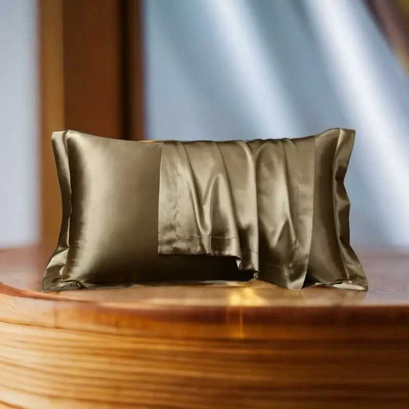 Pillow Case 2PC Solid Silk cases Decorative Luxury Cushion Cover Envelope Style Hair Skin Protect Standard Queen Size Case C251028