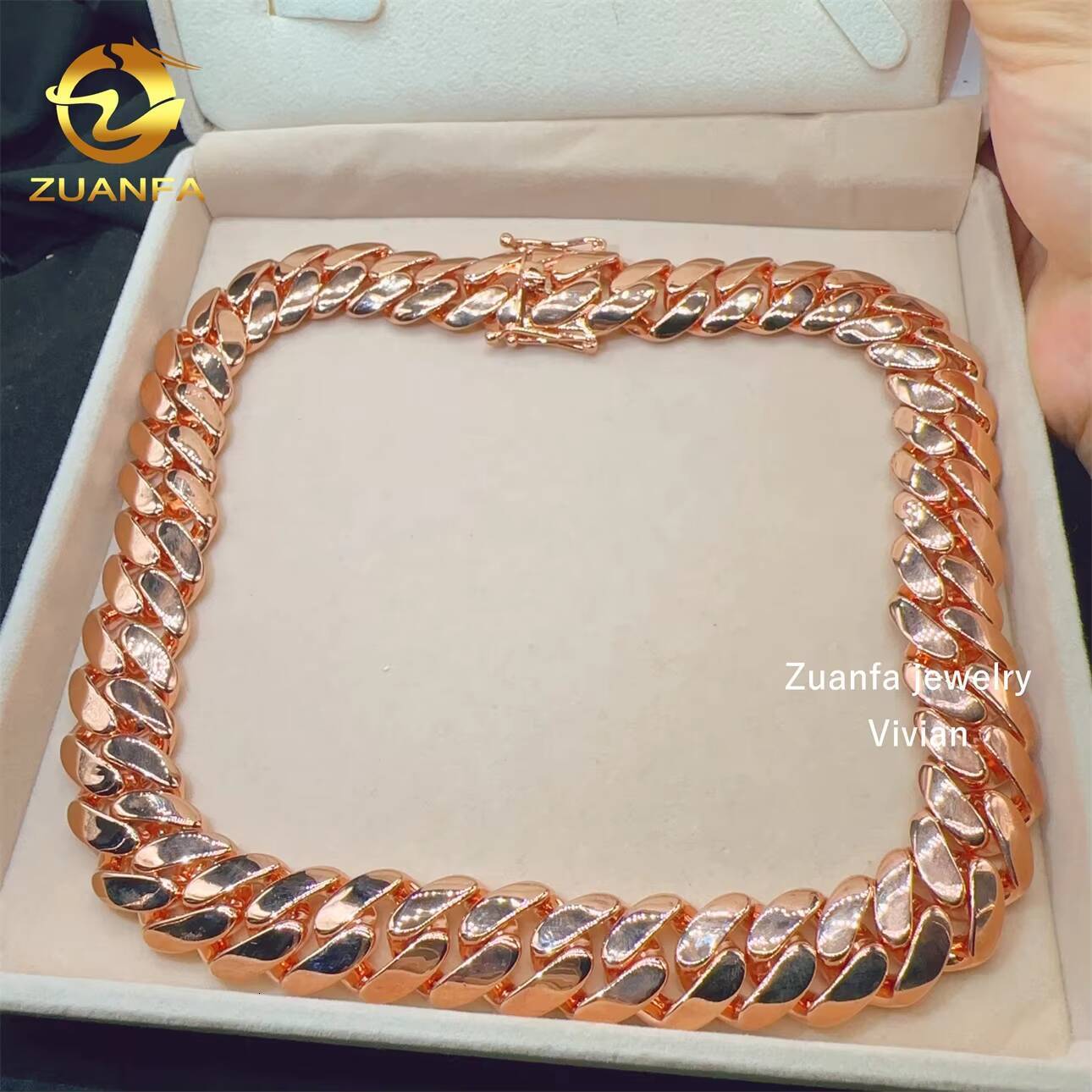 Moissanite Necklace VVS Moissanite Diamond Sterling Silver 925 VVS Moissanite Hip Hop Cuban Chain Cuban Link Necklace