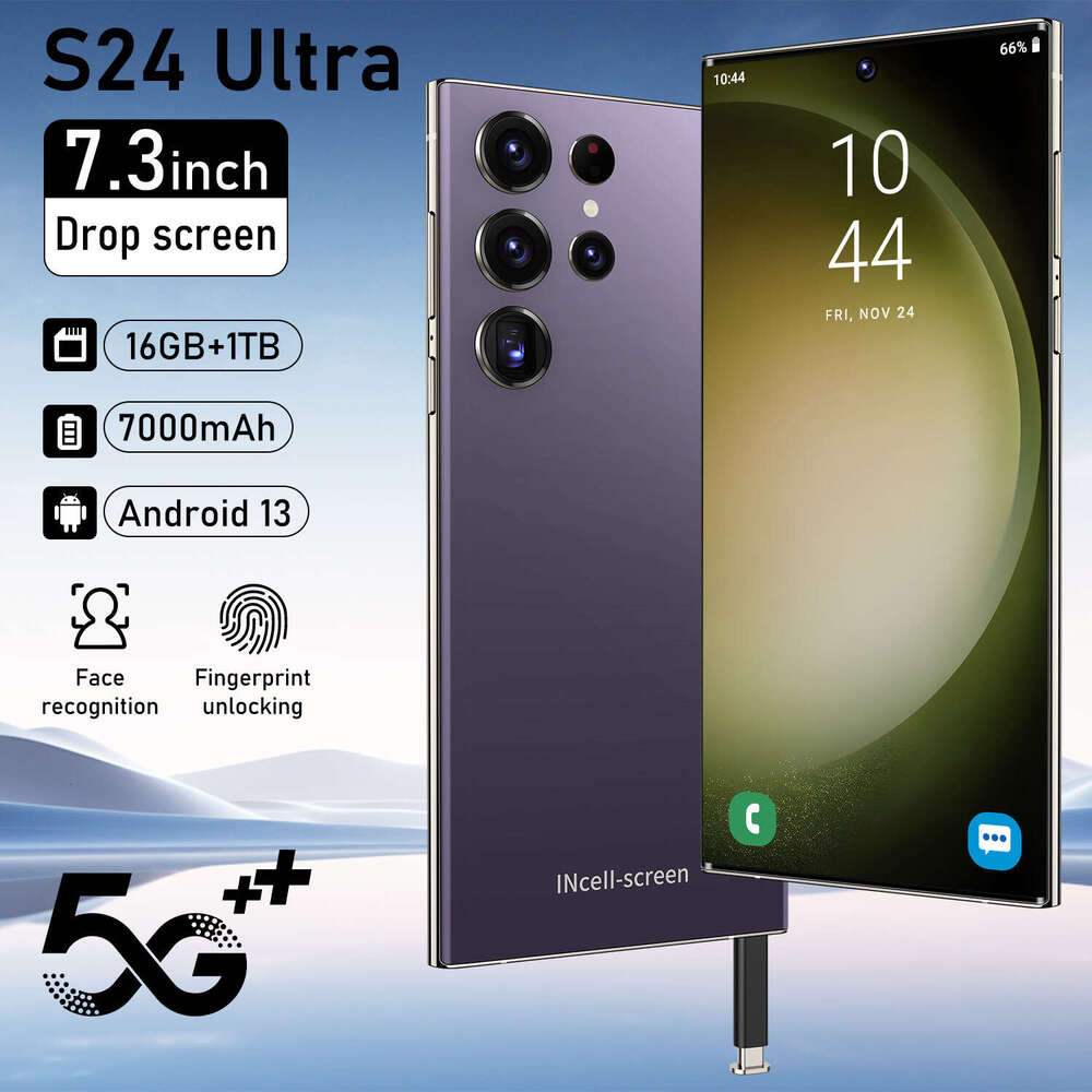 NEW 2026 HOT phone S24 ultra 7.3 inch HD 4K Android 14 16GB+1TB 8000mAh Battery 4G 5G Dual Sim Card WiFi GPS Google s25 s24 s26