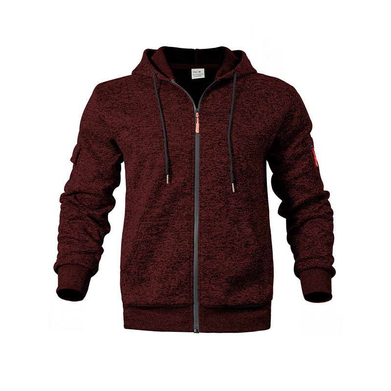 Heavyweight Fleece Lined Men's Hoodie Retro Cation Workwear Zip Up Sweatshirt Casual Pullover Jacket Winter Thermal Warm Sportswear Tops European