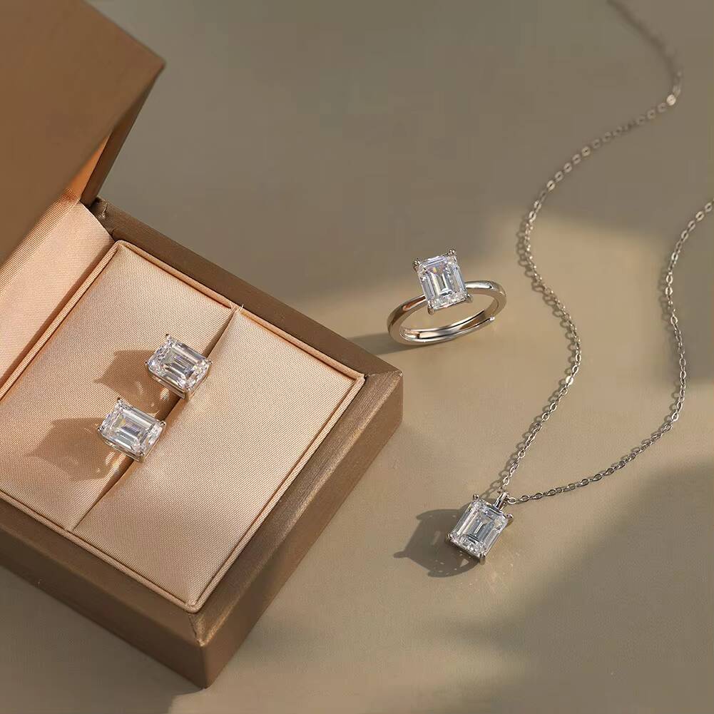 Rinntin LZR41 1ct 2ct 3ct 4ct Princess Cut FourClaw Setting Very Flashing 8A Cubic Zirconia 925 Sterling Silver Engagement Ring