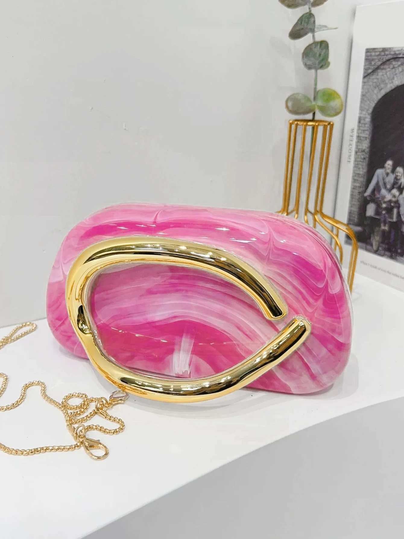 Womens Sealed Box Shaped Acrylic Clutch Fashion Dinner Wedding Party Handbag Elegant Designer Crossbody Shoulder Bag H251027