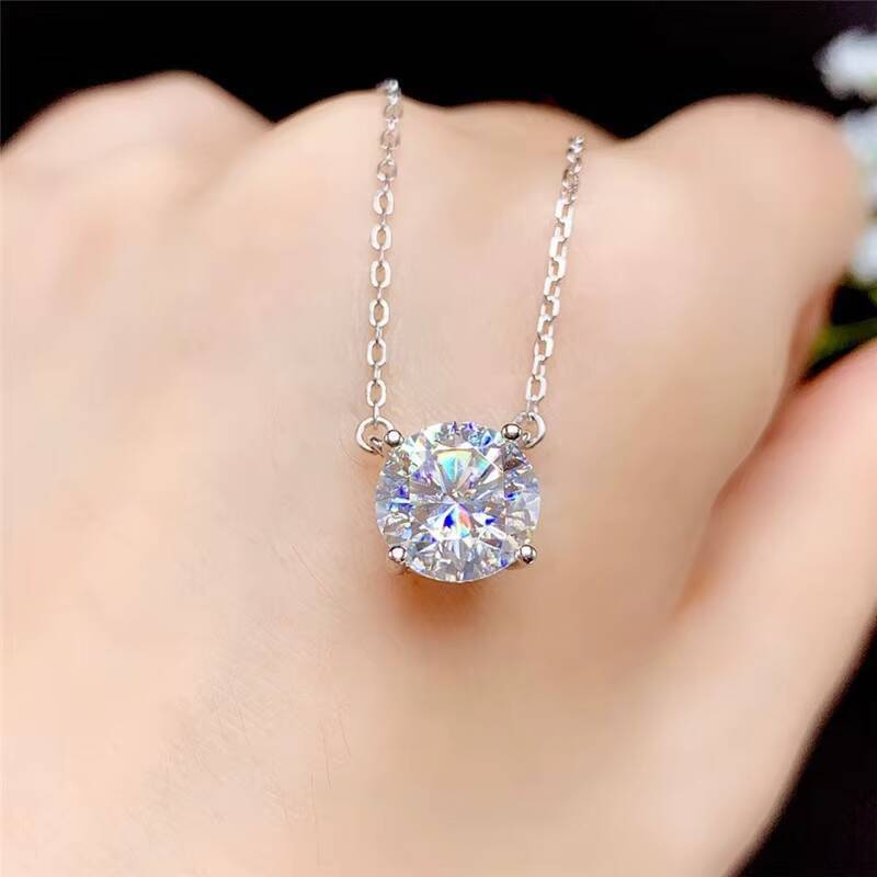 Fancy Jewelry Customize 14k Moissanite Pendant 1ct White D Color Diamond Necklace Jewelry Engagement Birthday Party Gifts