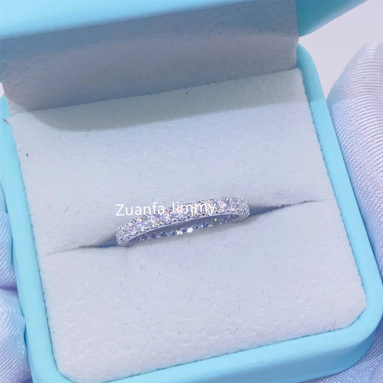 Customized Bridal Jewelry 10k Real Solid Gold 2mm VVS1 Moissanite Engagement Ring Wedding Band Ring