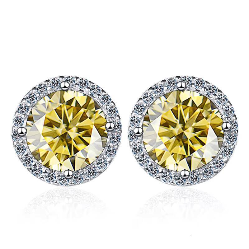 2025 Luxury Moissanite Stud 1ct VVS 925 Sterling Silver Men Women Jewelry Flower Cluster Halo Diamond Earrings GRA Certificate